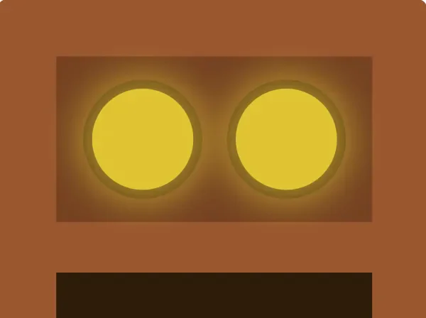 Dock eyes glowing yellow, standby state