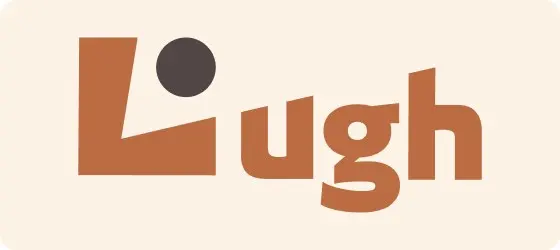 The Lugh wordmark in terracotta on ivory