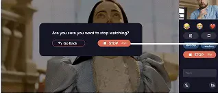 Stop confirmation pop-up