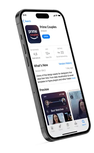Prime Couples in an App Store listing on a phone